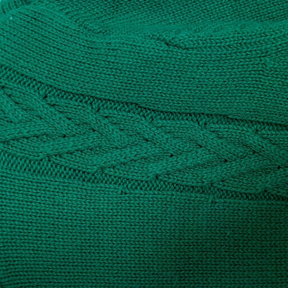 New KAREN SCOTT 100% Cotton Cable-Knit Sweater Large Green - Picture 8 of 10